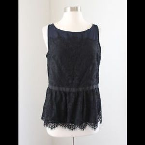 Loft dark blue black lace